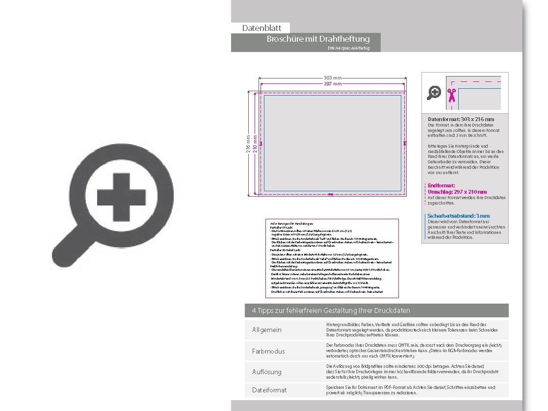 Product Bild brosch__re_mit_drahtheftung__endformat_din_a4_quer__84-seitig