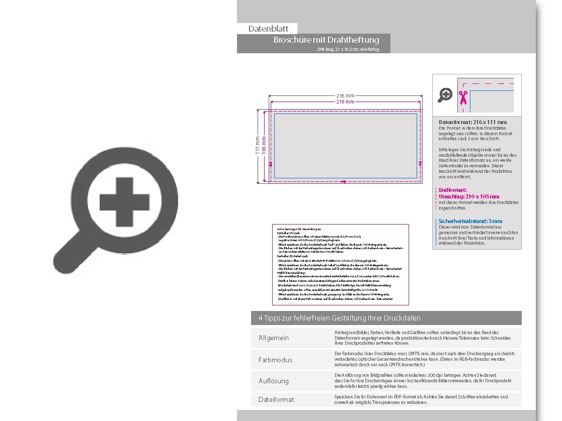 Product Bild brosch__re_mit_drahtheftung__endformat_din_lang_quer_(210_x_105_mm)__120-seitig