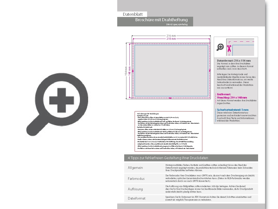 Product Bild brosch__re_mit_drahtheftung__endformat_din_a5_quer__40-seitig