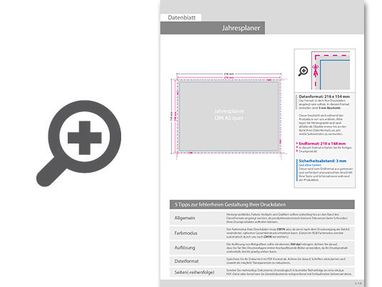 Product Bild jahresplaner_din_a5_quer_(210_x_148_mm)__4_0_einseitig_farbig