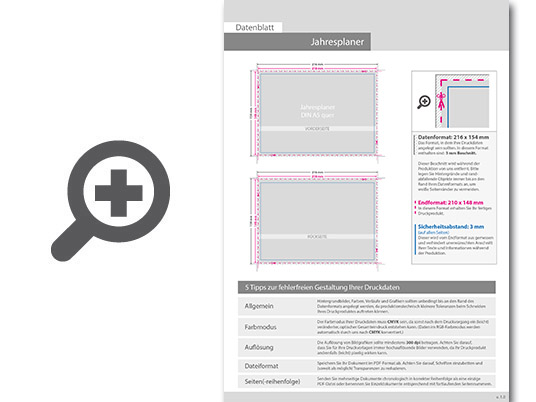 Product Bild jahresplaner_din_a5_quer_(210_x_148_mm)__4_4_beidseitig_farbig
